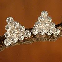 Silver filigree earrings,