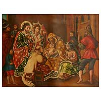 'The Lord's Circumcision' - Cuzco School Religious Painting of Jesus' Circumcision