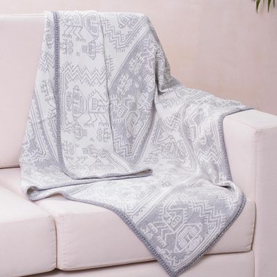 Alpaca blend throw blanket, Paracas Snow