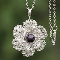 Amethyst flower necklace,
