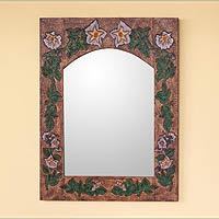 Leather mirror,