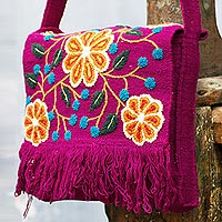 Wool flap shoulder bag Andean Kaleidoscope Peru