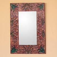 Leather mirror,