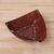 Leather catchall, 'Triangular Essence' - Spare Change Tooled Leather Triangle Catchall from Peru thumbail