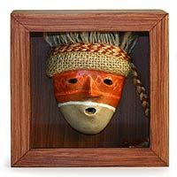 Papier mache shadow box mask,