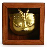 Papier mache shadow box mask,