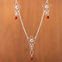 Carnelian Y necklace,