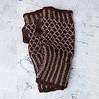 Alpaca blend fingerless mitts,