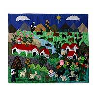Applique wall hanging,