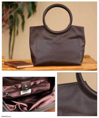Leather handbag, 'Out on the Town' - Leather handbag