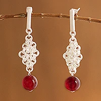 Agate dangle earrings,