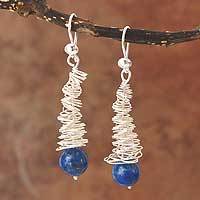 Lapis lazuli dangle earrings,