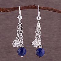 Lapis lazuli dangle earrings,