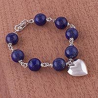 Lapis lazuli heart bracelet,
