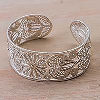 Silver filigree bracelet Sunflower Peru