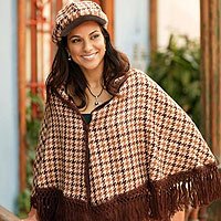 Alpaca blend cape and hat,