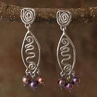 Pearl dangle earrings,