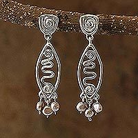Pearl dangle earrings,