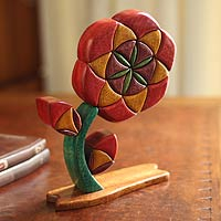 Ishpingo wood sculpture Flower of Life Peru