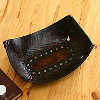 Leather tray Essential large Peru