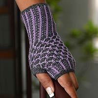 Alpaca blend fingerless mitts,