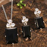 Obsidian jewelry set,
