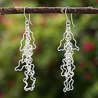 Sterling silver dangle earrings,