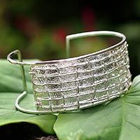 Sterling silver cuff bracelet,