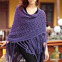 100% alpaca shawl Violet Garden Peru