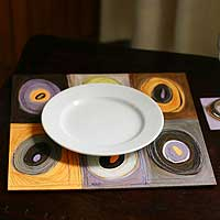 Placemats and coasters Vision set for 6 Peru