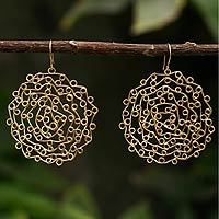 Gold vermeil dangle earrings,