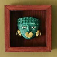 Papier mache shadow box mask,