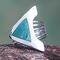 Chrysocolla cocktail ring,