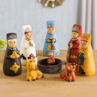 Ceramic nativity scene, Born to Lambayeque