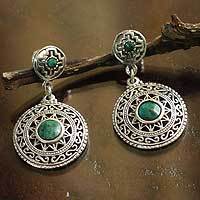 Chrysocolla dangle earrings,