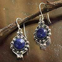 Sodalite flower earrings,