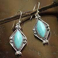 Amazonite dangle earrings,