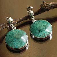 Chrysocolla dangle earrings,