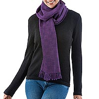 100% alpaca scarf Violet Squares Peru