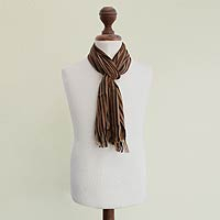 100% alpaca scarf In Brown Peru