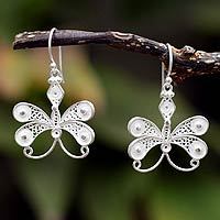 Silver dangle earrings,