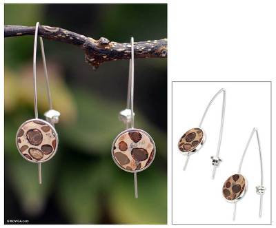Leopardite drop earrings, Transformations