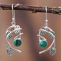 Chrysocolla chandelier earrings,
