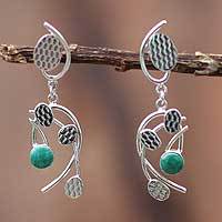 Chrysocolla chandelier earrings,