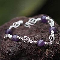 Amethyst beaded bracelet,