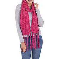 100% alpaca scarf Rose Starburst Peru