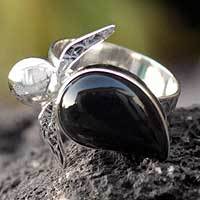 Obsidian cocktail ring,