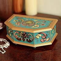 Painted glass box,