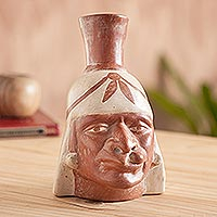 Ceramic sculpture Moche Man Peru