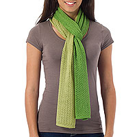 Alpaca blend scarf Bold Green Peru